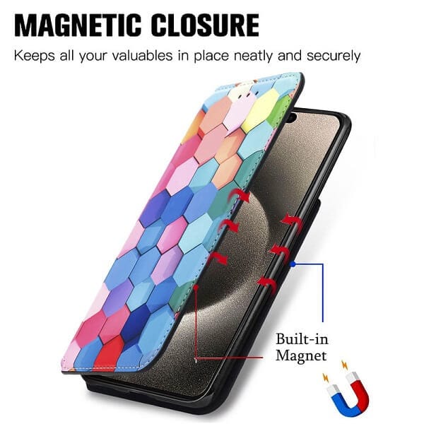 CaseNeo For Apple iPhone 15 Pro Leather Wallet Flip Case With RFID Blocking Credit Card Holder Slots Cover