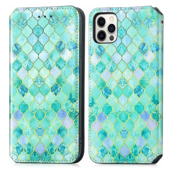 CaseNeo For Apple iPhone 15 Pro Leather Wallet Flip Case With RFID Blocking Credit Card Holder Slots Cover