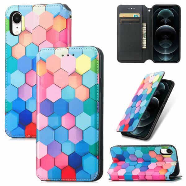 CaseNeo For Apple iPhone X / XS / XR Leather Wallet Flip Case With RFID Blocking Credit Card Holder Slots Cover