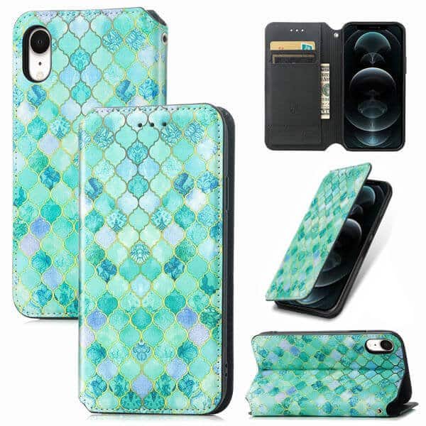 CaseNeo For Apple iPhone X / XS / XR Leather Wallet Flip Case With RFID Blocking Credit Card Holder Slots Cover