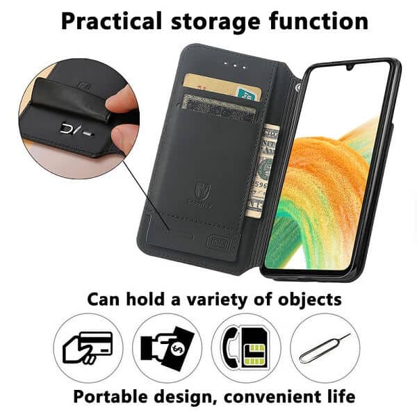 CaseNeo For Samsung Galaxy A33 5G Leather Wallet Flip Case With RFID Blocking Credit Card Holder Slots Cover - Colored Squares