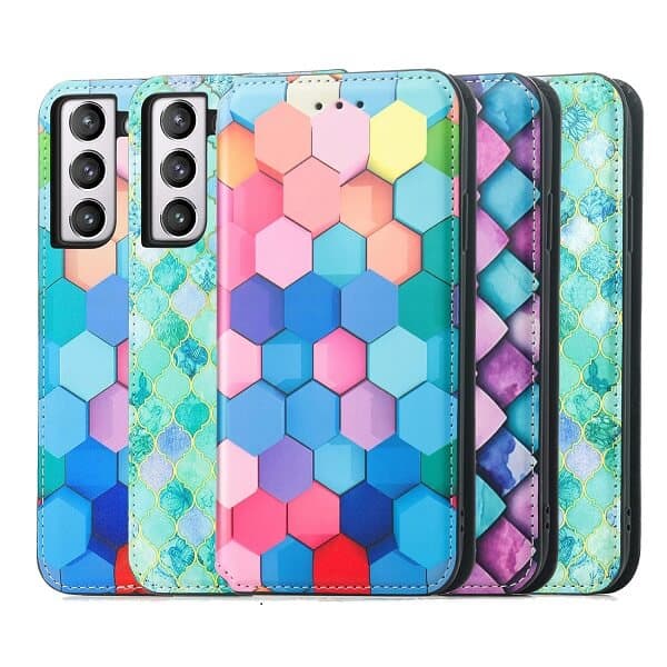 CaseNeo For Samsung Galaxy S21 FE Leather Wallet Flip Case With RFID Blocking Credit Card Holder Slots Cover