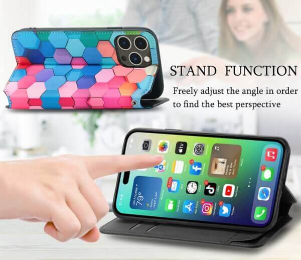 CaseNeo For Apple iPhone 15, 15 Plus,15 Pro, 15 Pro Max Leather Wallet Flip Case With RFID Blocking Credit Card Holder Slots Cover