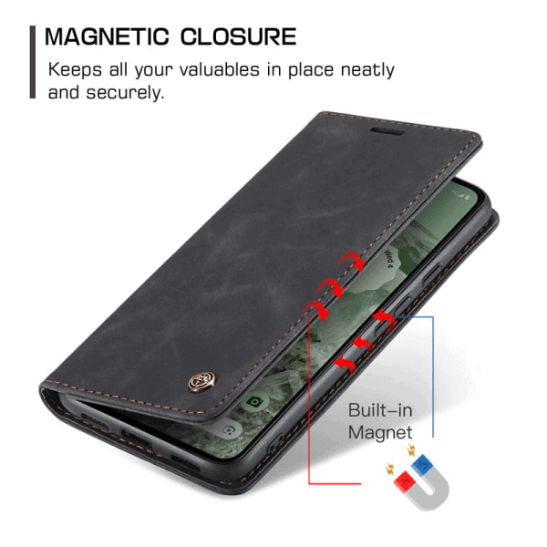 Caseme For Google Pixel 8A Case RFID Blocking Retro Flip Premium Leather Card Holder Wallet Cover