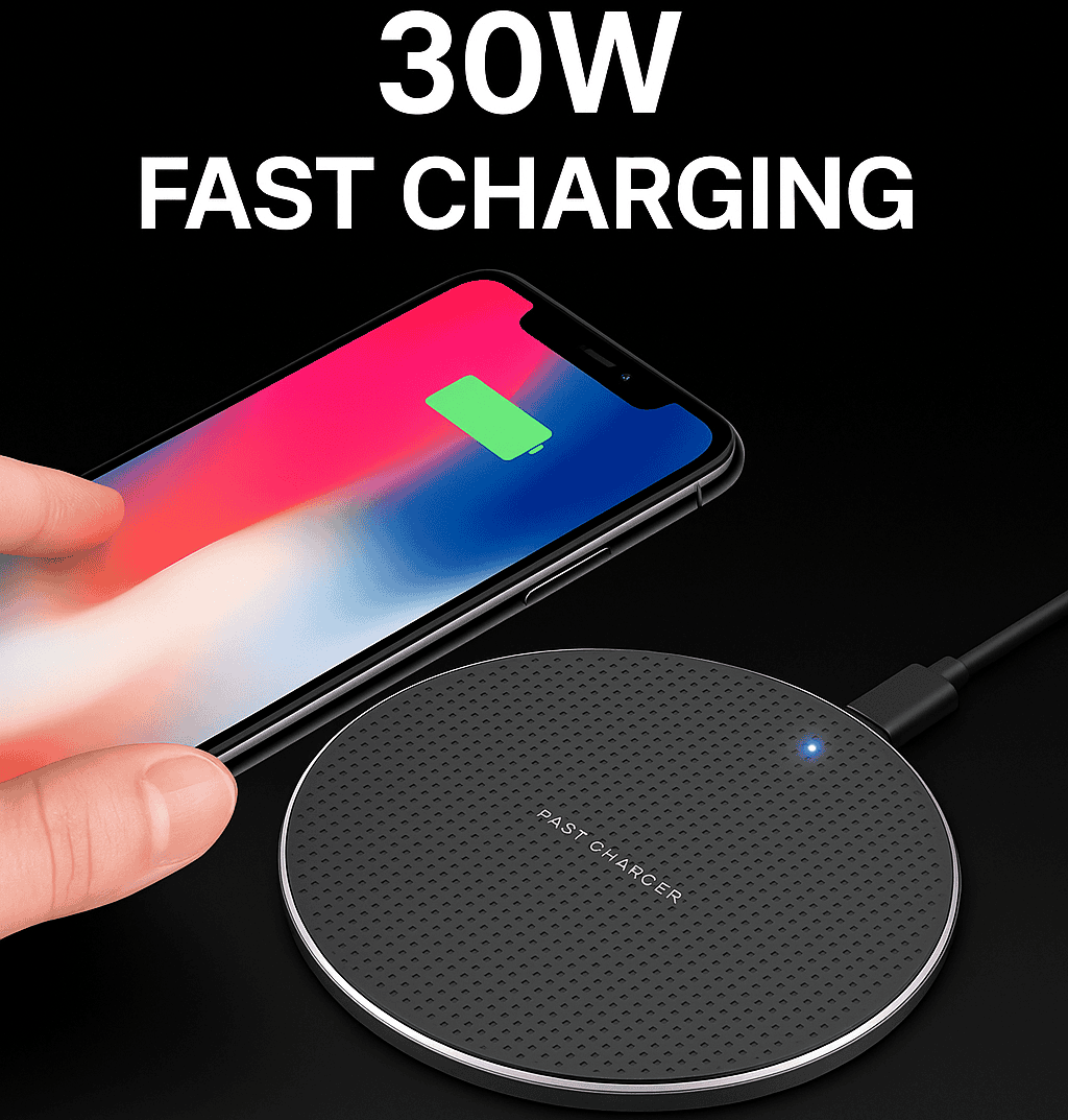 15W Qi Fast Charging Quick Charger Wireless Charging Pad For iPhone 16/15/14 Pro Max/13/12/11 Pro Max, Samsung Galaxy S25/S24/S23/S22/S21 Series
