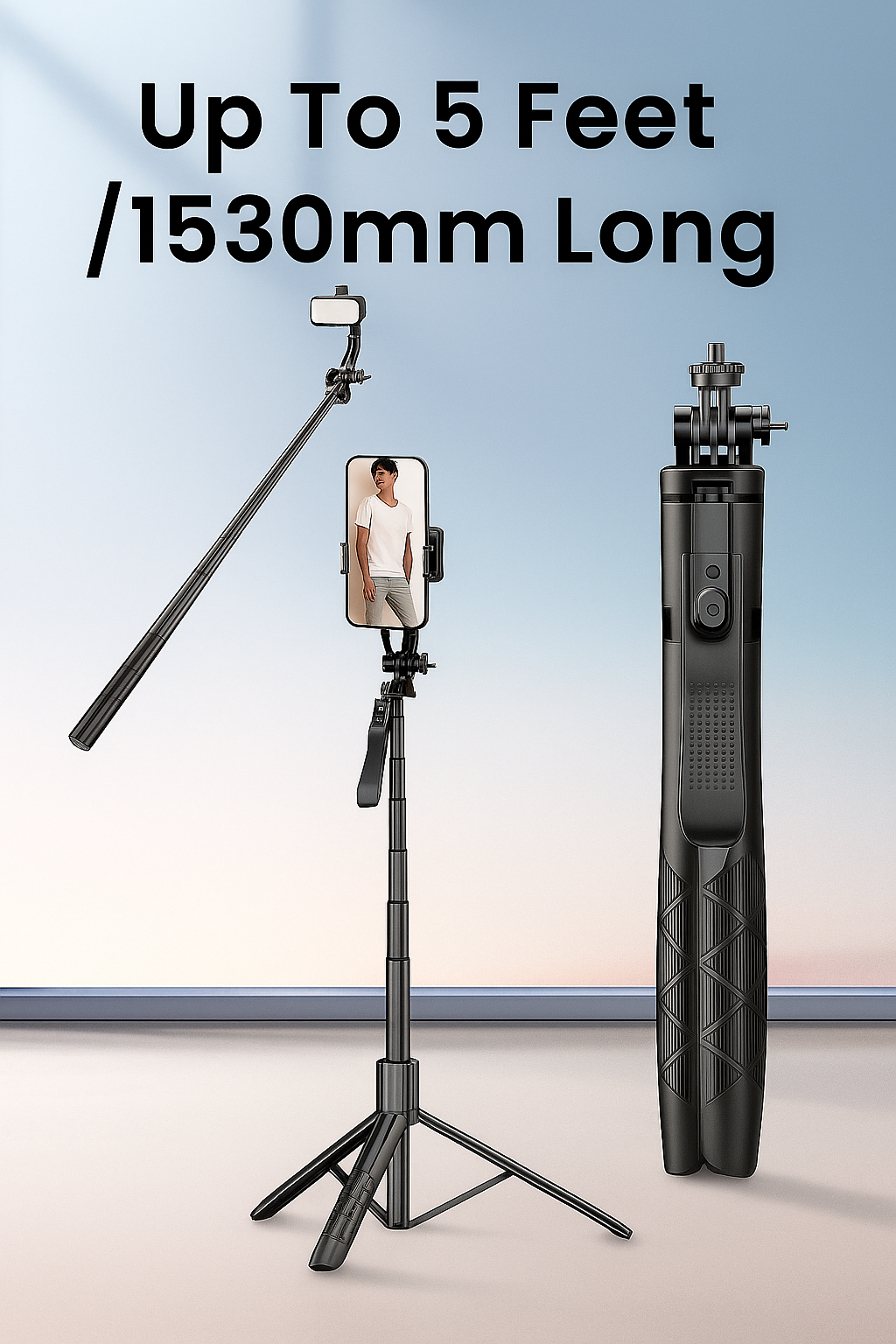 60 inch /1530mm L16 Wireless Selfie Stick Tripod Stand Balance Stabilizer Live Foldable Monopod for GoPro AXNEN DJI Osmo Action Cameras for Smartphones