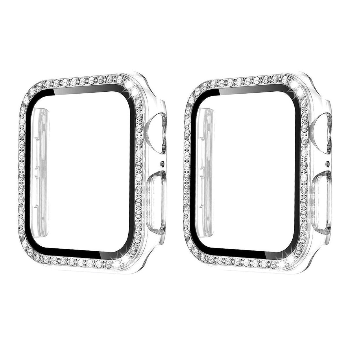 For Apple Watch 12/11/10 42MM 46MM Hard Case iWatch  Dimond Gel Case With Built-In Screen Protector