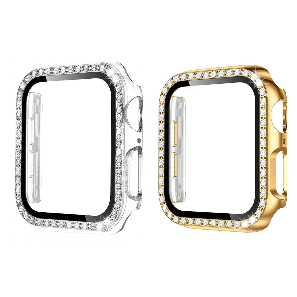 For Apple Watch 12/11/10 42MM 46MM Hard Case iWatch  Dimond Gel Case With Built-In Screen Protector