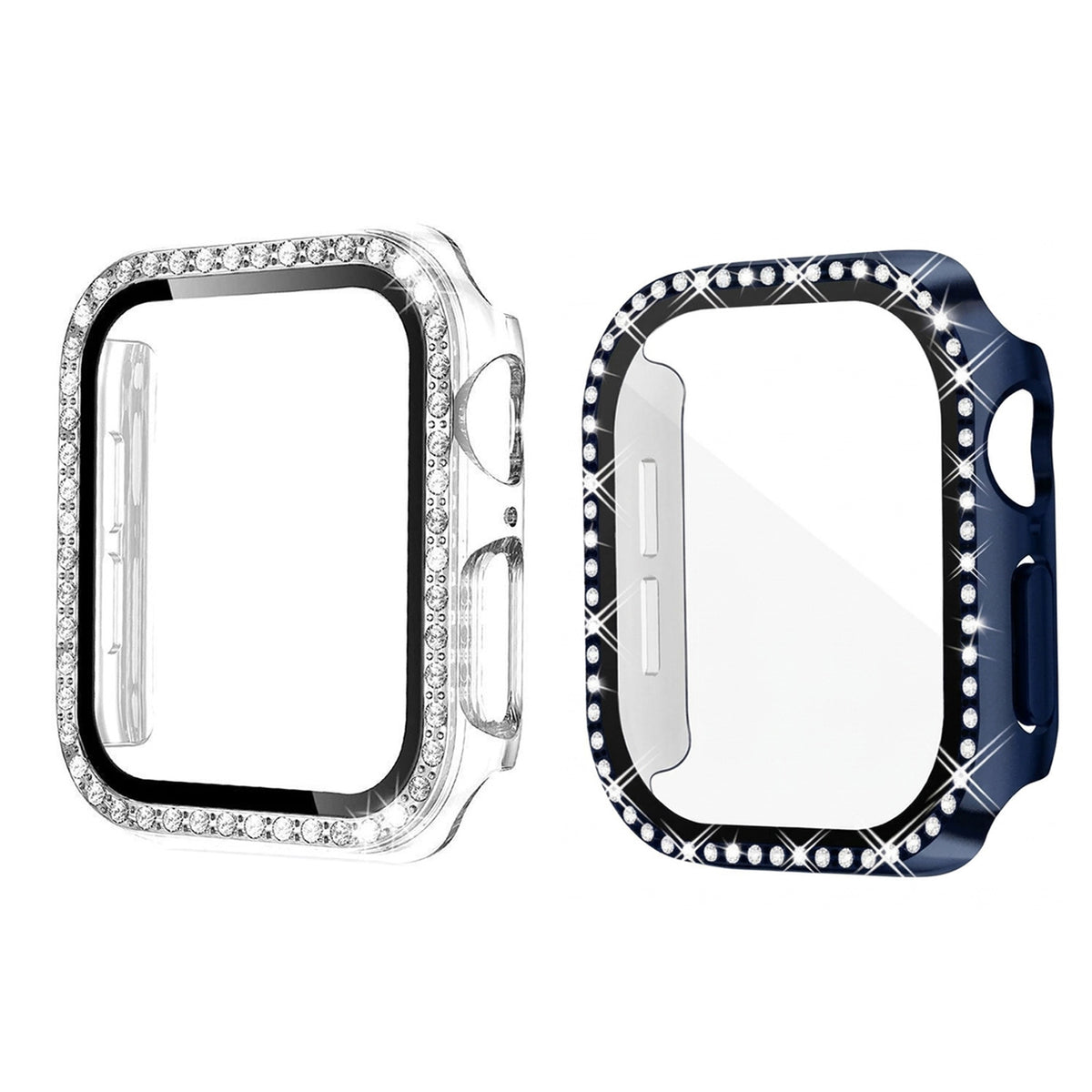 For Apple Watch 12/11/10 42MM 46MM Hard Case iWatch  Dimond Gel Case With Built-In Screen Protector