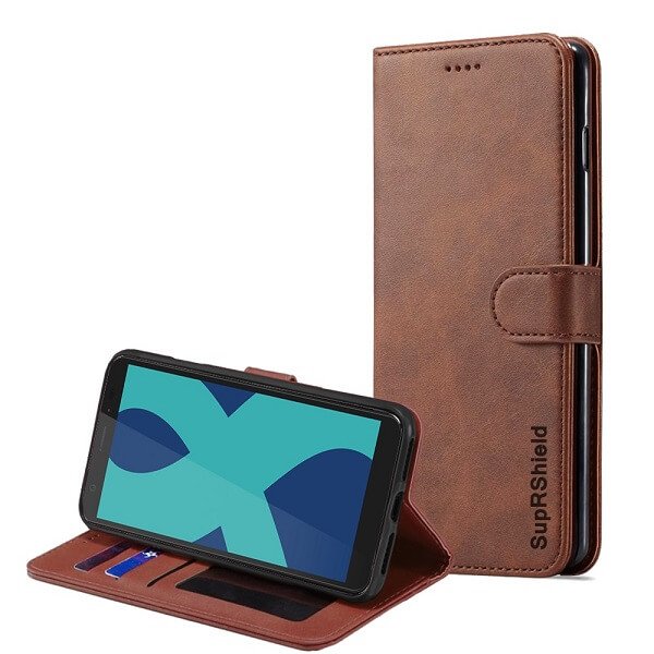 Optus X Power 2 Wallet Case Flip Leather Card Slots Cover (Coffee)