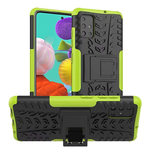 Samsung Galaxy A20/A30 Heavy Duty Tough Shockproof Rugged Kickstand Case Cover (Black)