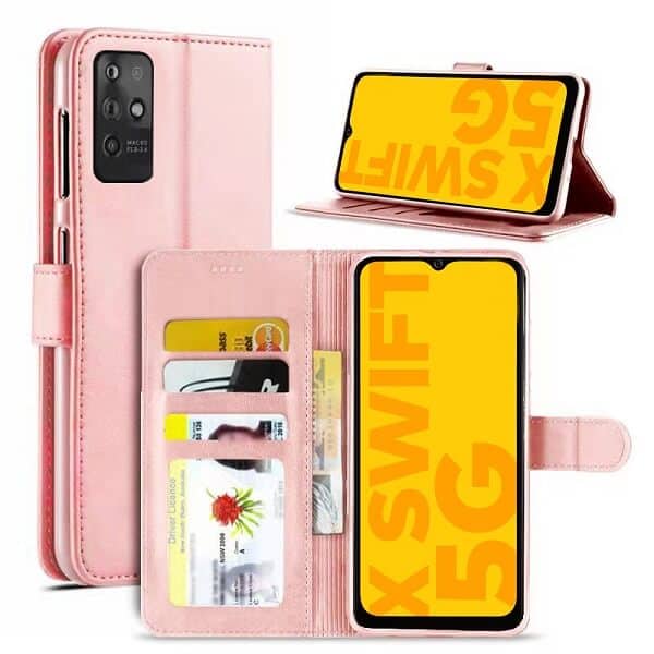 Optus X Swift 5G Rose Gold Wallet Flip Shockproof Case Cover