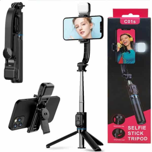 New Selfie Stick Tripod, Detachable Phone Bracket Monopod with Wireless Bluetooth Remote