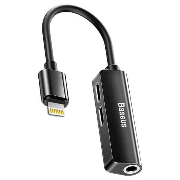 Baseus 3in1 AUX Audio Adapter For Lightning to 3.5mm Jack Earphone Charging Splitter OTG Converter For Apple iPhone 12 Pro Max 11 Pro XS Max XR X XS 8 7 6S Plus SE 2020