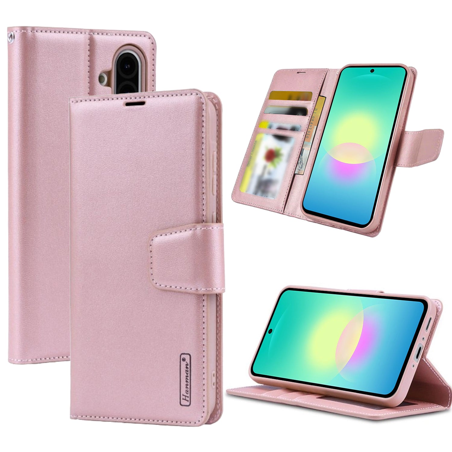 For Samsung Galaxy A27 5G Hanman Wallet Case Flip Leather Card Slots Magnetic Stand Cover