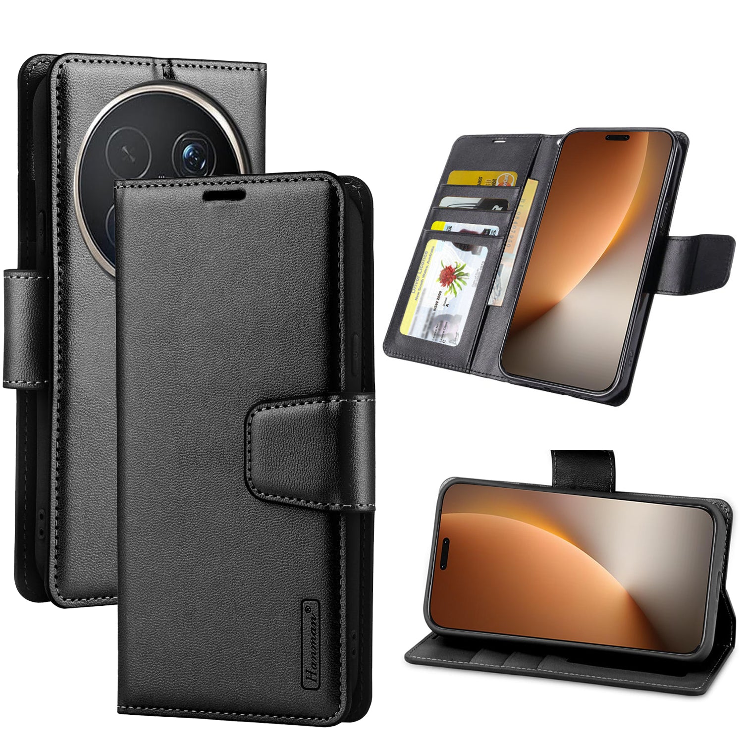 Hanman For Honor X9D 5G | Honor Magic 8 Pro 5G Wallet Leather Flip Shockproof Cover