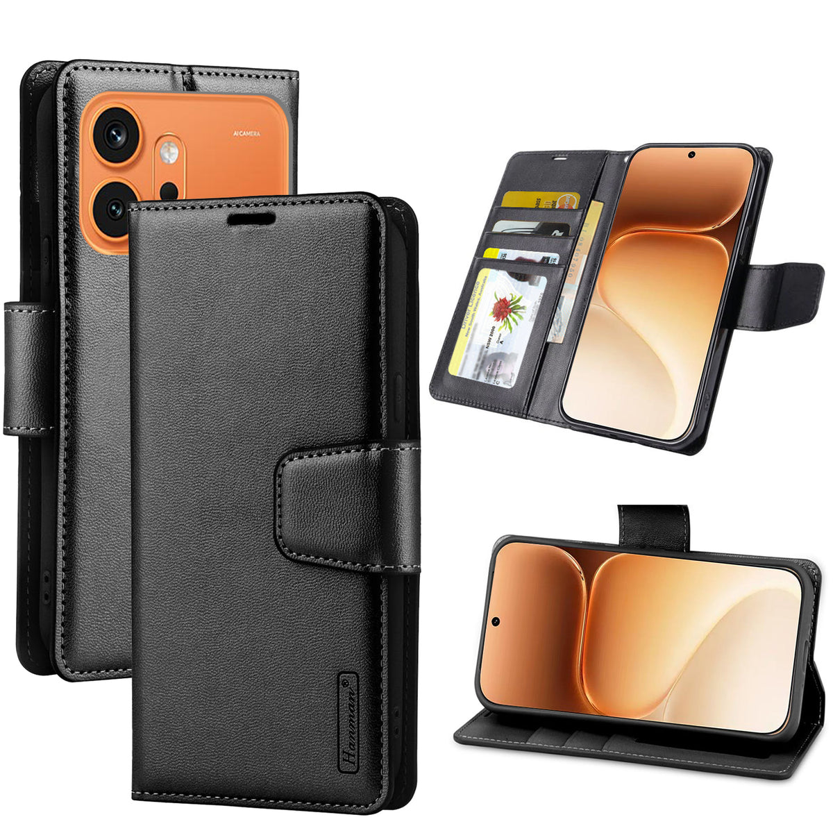 For Honor 600/600 Pro Hanman Wallet Leather Flip Shockproof Protective Back Cover Cover