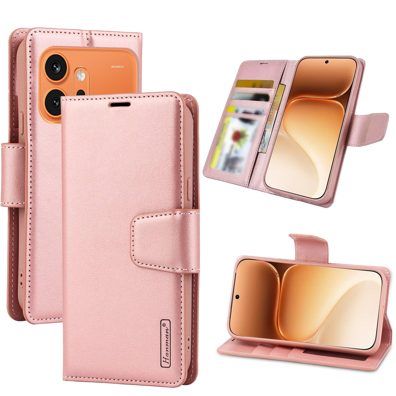 For Honor 600/600 Pro Hanman Wallet Leather Flip Shockproof Protective Back Cover Cover
