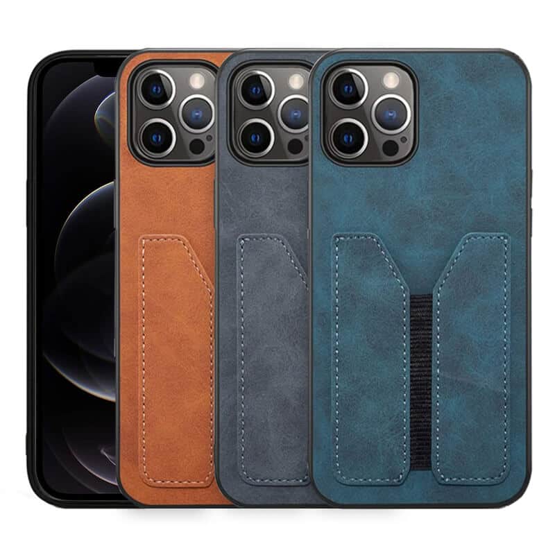 Denior For Apple iPhone 12 12Mini 12 Pro 12 Pro Max Leather Case with Elastic Wallet Card Holder Slot Pocket Cover