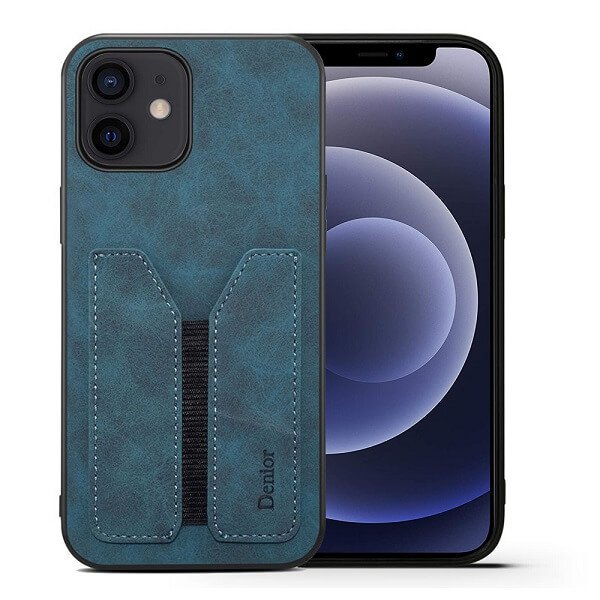 Denior For Apple iPhone 12 /12Mini /12 Pro /12 Pro Max Leather Case with Elastic Wallet Card Holder Slot Pocket Cover