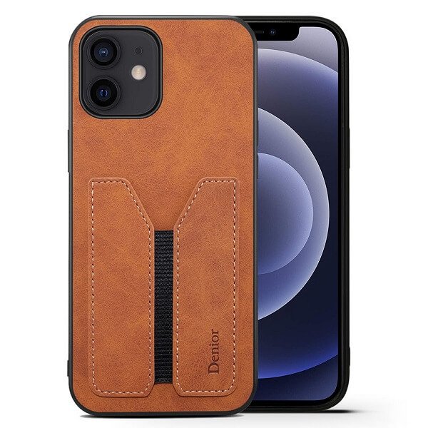 Denior For Apple iPhone 12 /12Mini /12 Pro /12 Pro Max Leather Case with Elastic Wallet Card Holder Slot Pocket Cover
