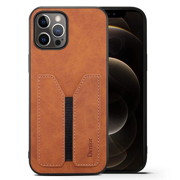 Denior For Apple iPhone 12 /12Mini /12 Pro /12 Pro Max Leather Case with Elastic Wallet Card Holder Slot Pocket Cover