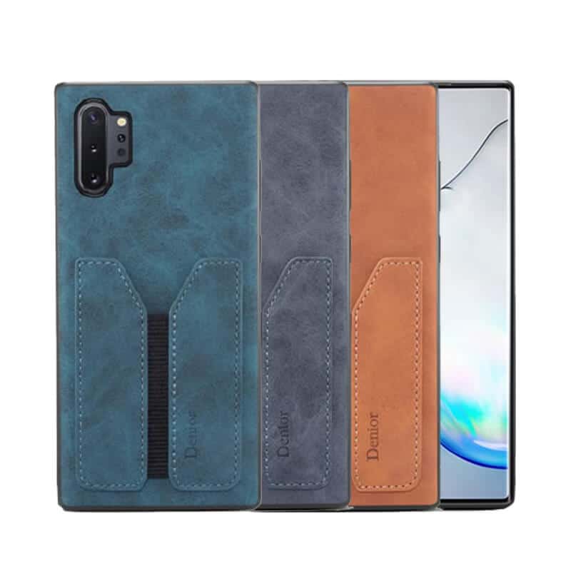 Denior For Samsung Galaxy Note 10 Plus Leather Case with Elastic Wallet Card Holder Slot Pocket Cover