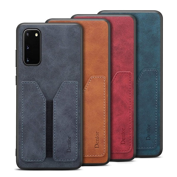 Denior For Samsung Galaxy S20 FE S20 Ultra Leather Case with Elastic Wallet Card Holder Slot Pocket Cover