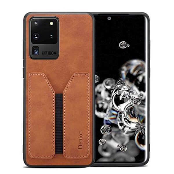 Denior For Samsung Galaxy S20 FE | S20 Ultra Leather Case with Elastic Wallet Card Holder Slot Pocket Cover