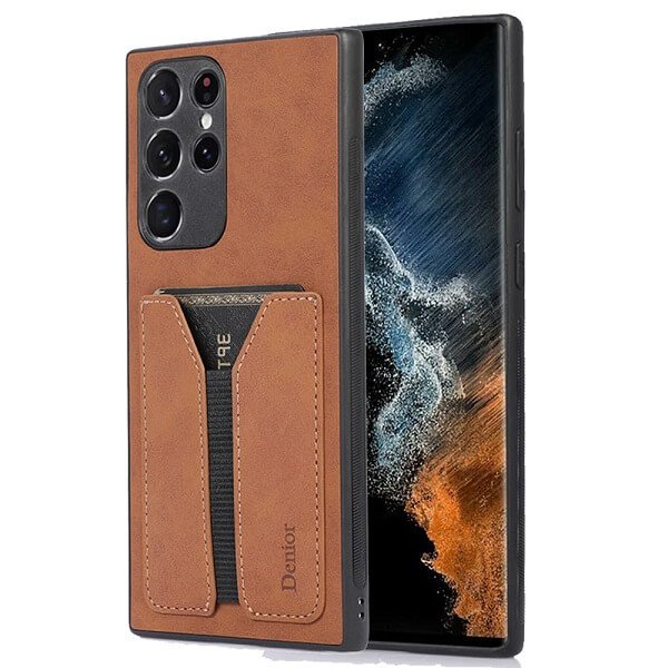 Denior For Samsung Galaxy S22 | S22+ /S22 Plus | S22 Ultra Leather Case with Elastic Wallet Card Holder Slot Pocket Cover
