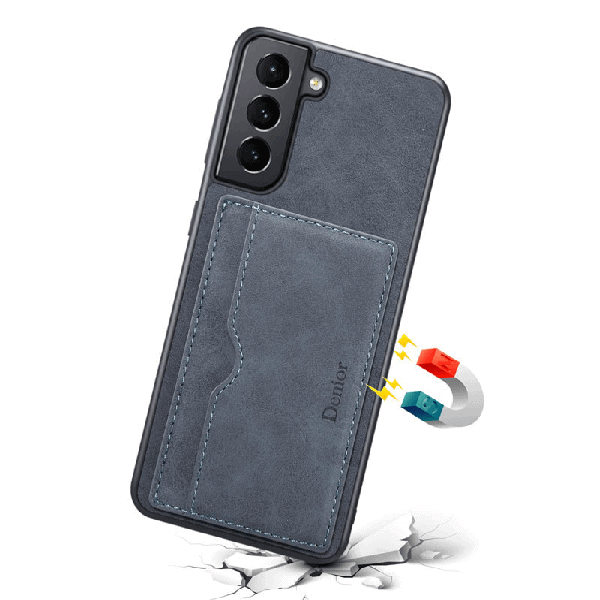 Denior For Samsung Galaxy S23 Leather Case with Elastic Wallet Card Holder Slot Pocket Cover - Grey
