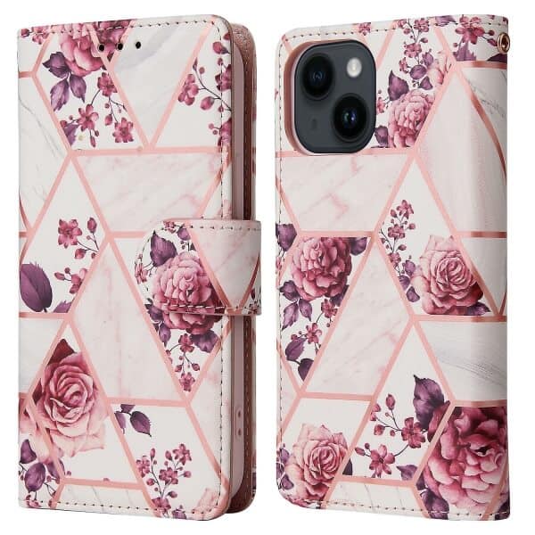 Fashion Design For Apple iPhone 13 Case Marble Painting Pattern With Lanyard Flip Wallet Case Leather Card Slots Stand Cover