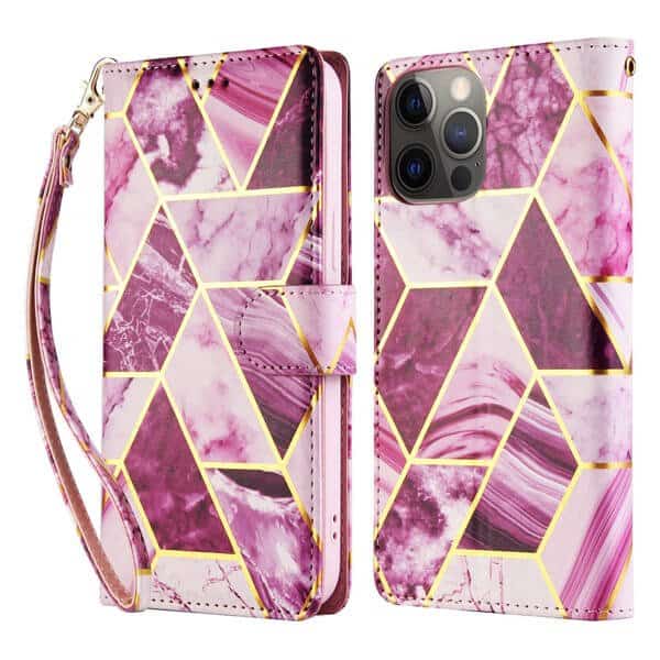 For Apple iPhone 15, 15 Plus, 15 Pro, 15 Pro Max Case Marble Painting Pattern With Flip Wallet Case Leather Card Slots Stand Cover