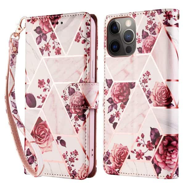 For Apple iPhone 15, 15 Plus, 15 Pro, 15 Pro Max Case Marble Painting Pattern With Flip Wallet Case Leather Card Slots Stand Cover