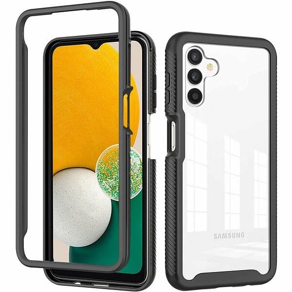 For 5G Samsung Galaxy A13 5G (Not for 4G) Military Grade Shockproof Clear Heavy Duty Case Bumper Drop Protection Tough Cover (Black)