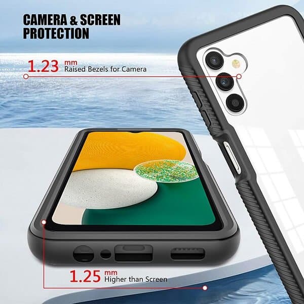 For 5G Samsung Galaxy A13 5G (Not for 4G) Military Grade Shockproof Clear Heavy Duty Case Bumper Drop Protection Tough Cover (Black)