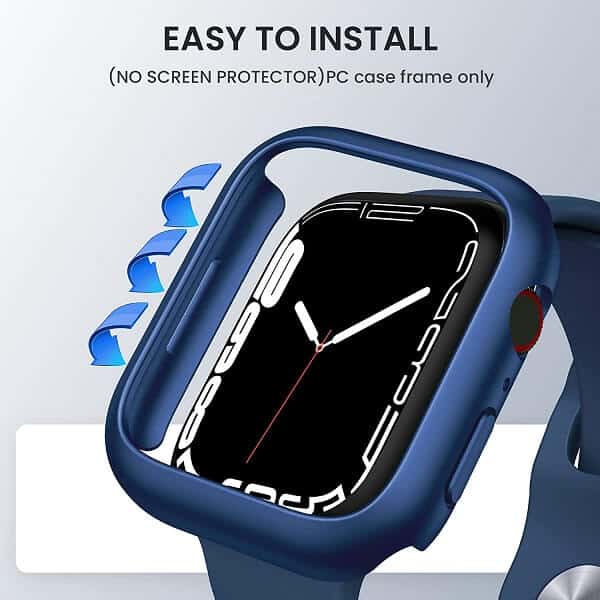 For Apple Watch Series 7 45mm Clear Gel Shockproof Protective Case Cover(Blue)