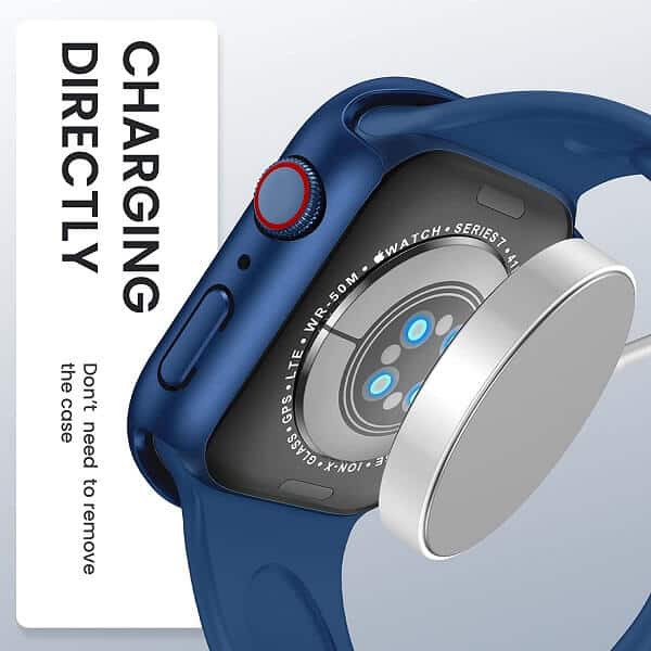 For Apple Watch Series 7 45mm Clear Gel Shockproof Protective Case Cover(Blue)