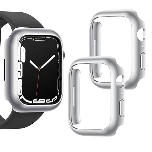 For Apple Watch Series 8 /7 45mm & 41mm Clear Gel Shockproof Protective Case Cover (Silver)