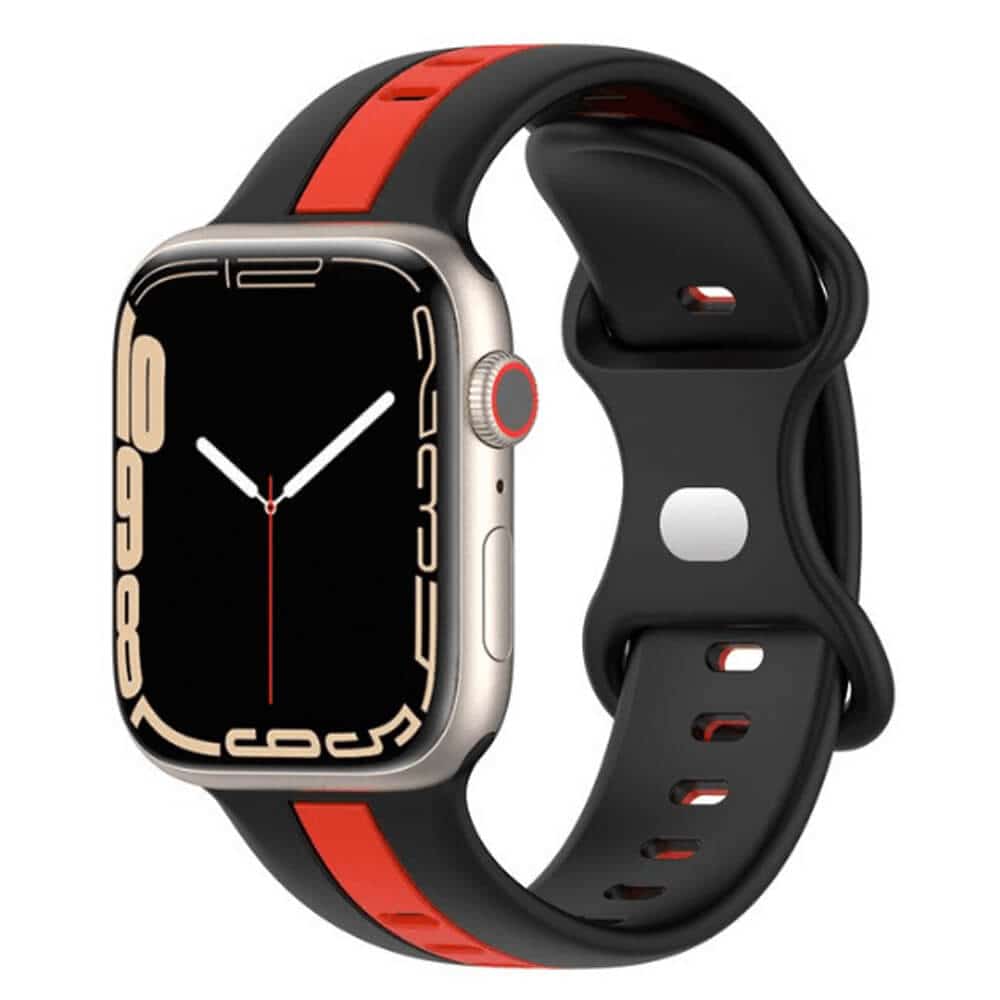 For Apple Watch Series 8 7 SE 6 5 4 3 2 1 Ultra Replacement Duel Colour Silicon Wrist Band 38mm 40mm 41mm 42mm 44mm 45mm 49mm iWatch Wristband Loop Strap