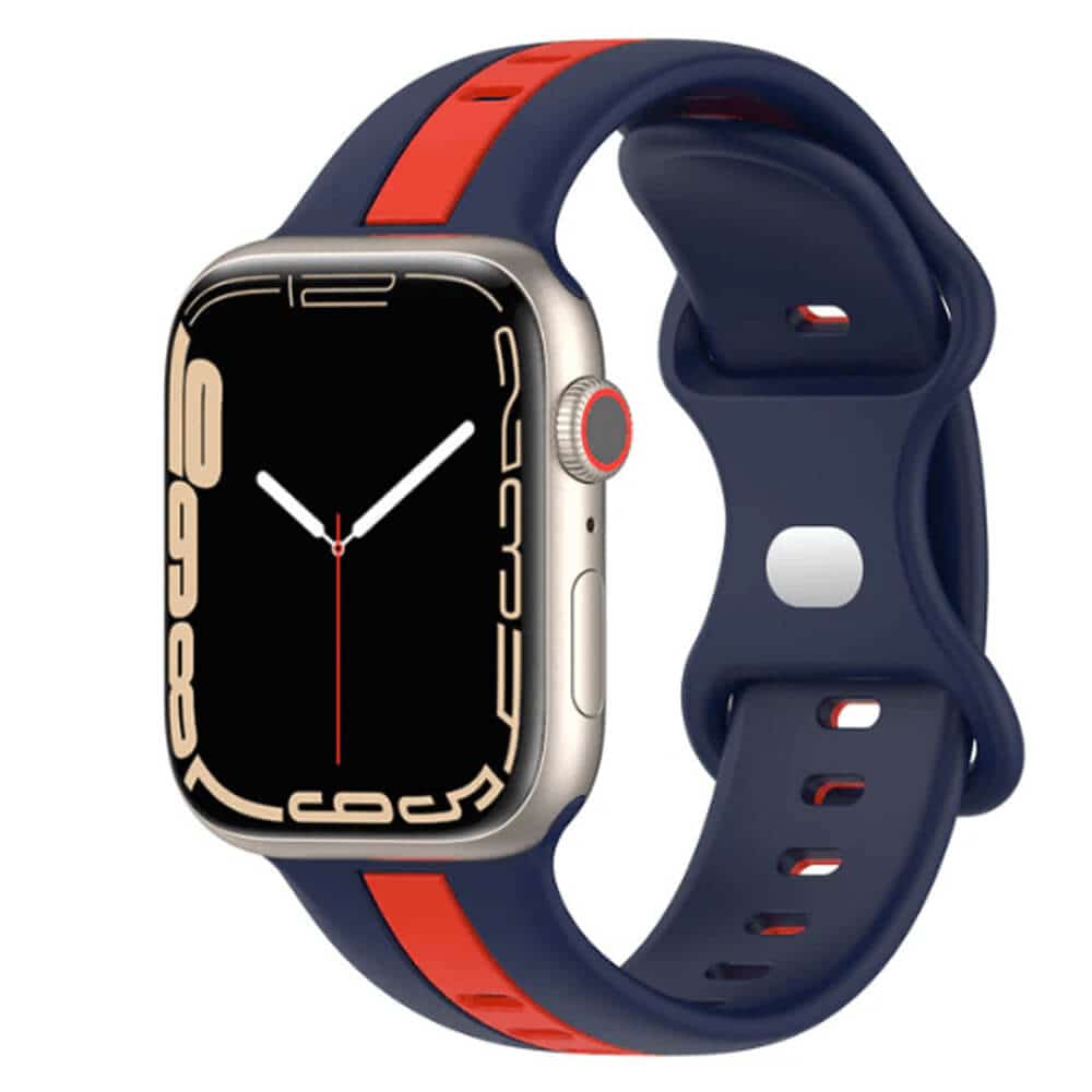 For Apple Watch Series 8 7 SE 6 5 4 3 2 1 Ultra Replacement Duel Colour Silicon Wrist Band 38mm 40mm 41mm 42mm 44mm 45mm 49mm iWatch Wristband Loop Strap