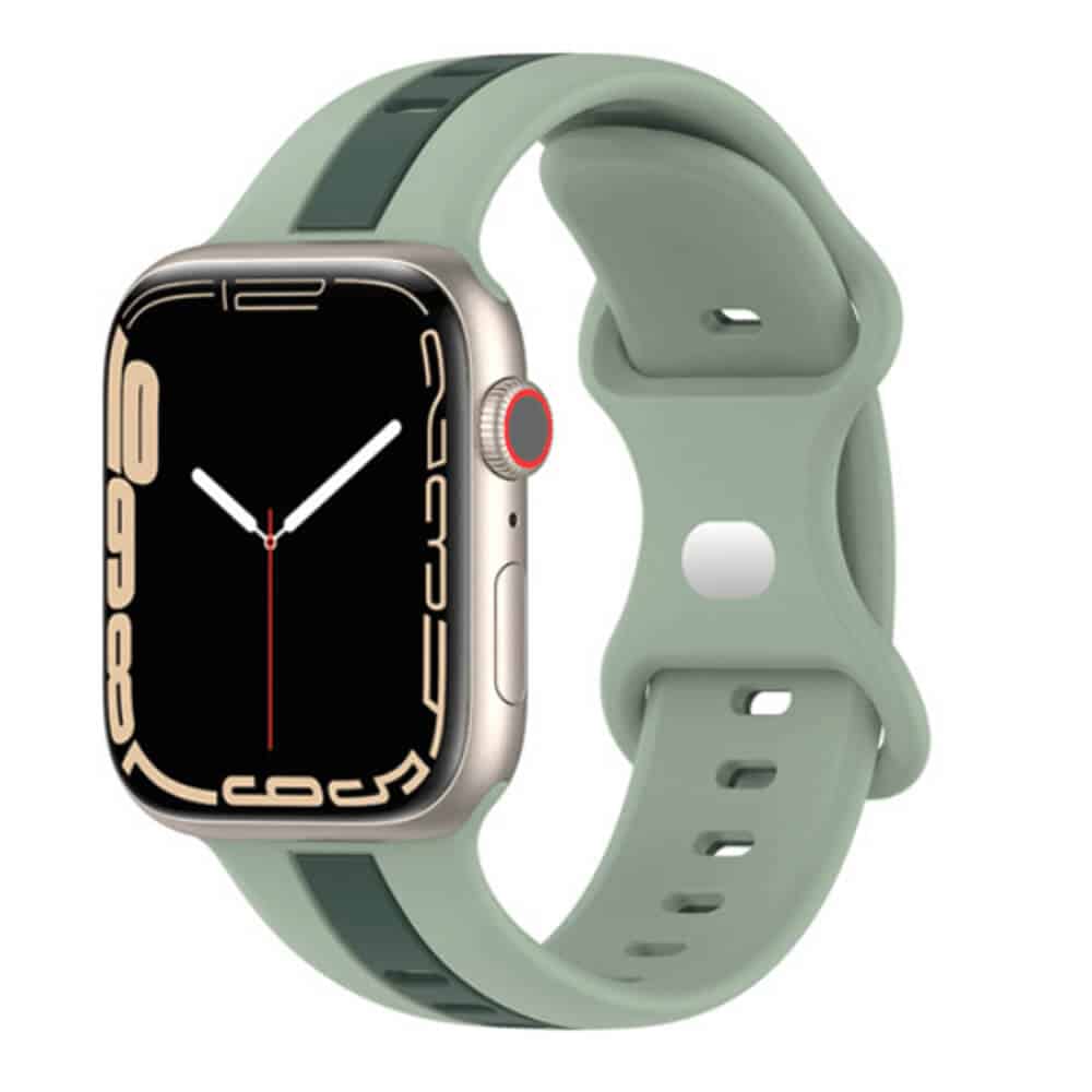 For Apple Watch Series 8 7 SE 6 5 4 3 2 1 Ultra Replacement Duel Colour Silicon Wrist Band 38mm 40mm 41mm 42mm 44mm 45mm 49mm iWatch Wristband Loop Strap