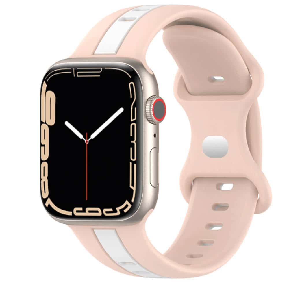 For Apple Watch Series 8 7 SE 6 5 4 3 2 1 Ultra Replacement Duel Colour Silicon Wrist Band 38mm 40mm 41mm 42mm 44mm 45mm 49mm iWatch Wristband Loop Strap