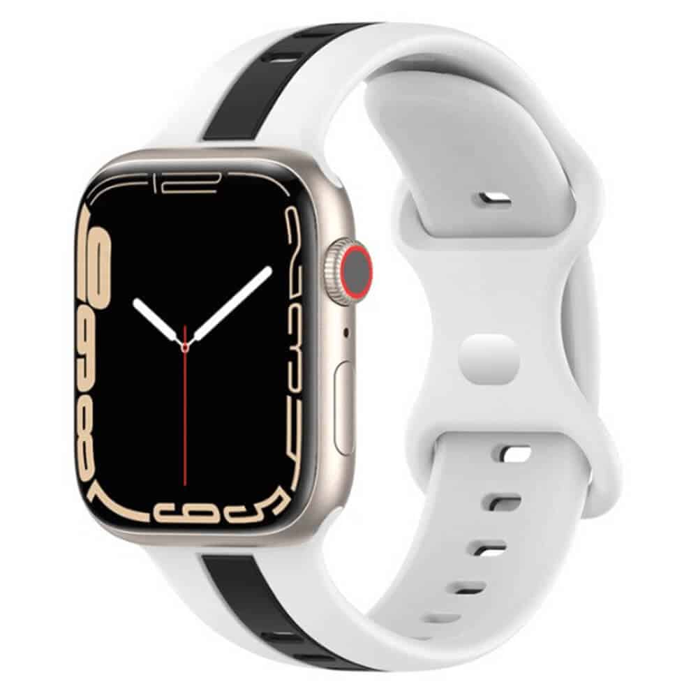 For Apple Watch Series 8 7 SE 6 5 4 3 2 1 Ultra Replacement Duel Colour Silicon Wrist Band 38mm 40mm 41mm 42mm 44mm 45mm 49mm iWatch Wristband Loop Strap