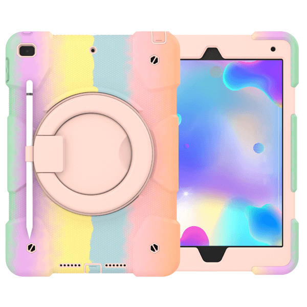 For Apple iPad 10.2 Inch 9th8th7th Gen Rotatable Fancy Shockproof Heavy Duty Kickstand Case Cover With Pencil Holder