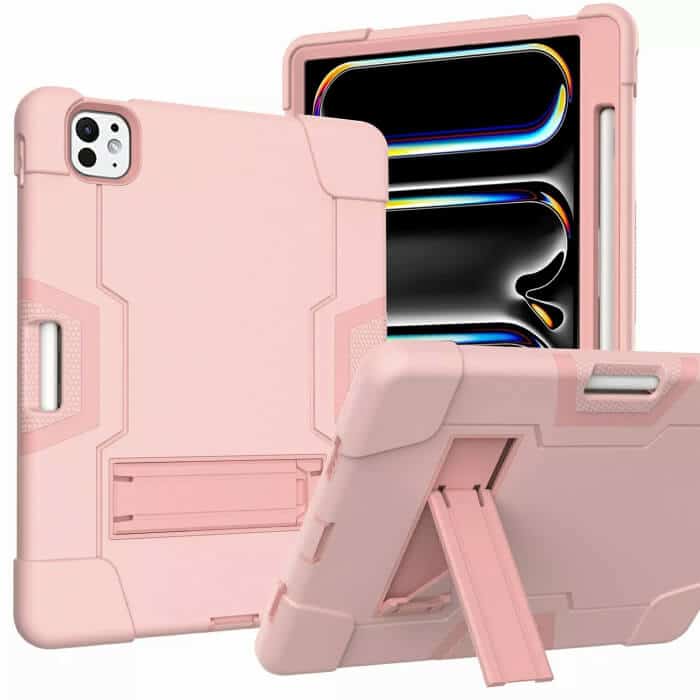 For Apple iPad Pro 13 2024 Hybrid Fancy Shockproof Heavy Duty Kickstand Case Cover