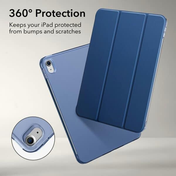 For Apple iPad mini 12345 Folio Smart Leather Magnetic Stand Case Cover (Navy Blue)
