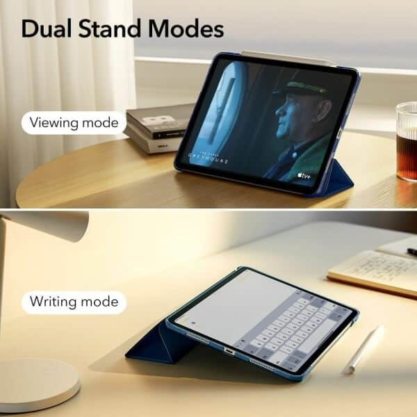 For Apple iPad mini 12345 Folio Smart Leather Magnetic Stand Case Cover (Navy Blue)