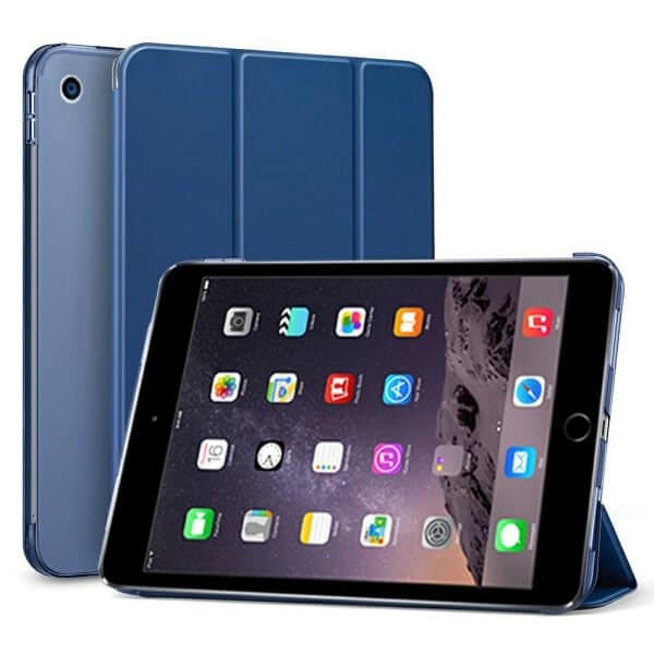 For Apple iPad mini 12345 Folio Smart Leather Magnetic Stand Case Cover (Navy Blue)