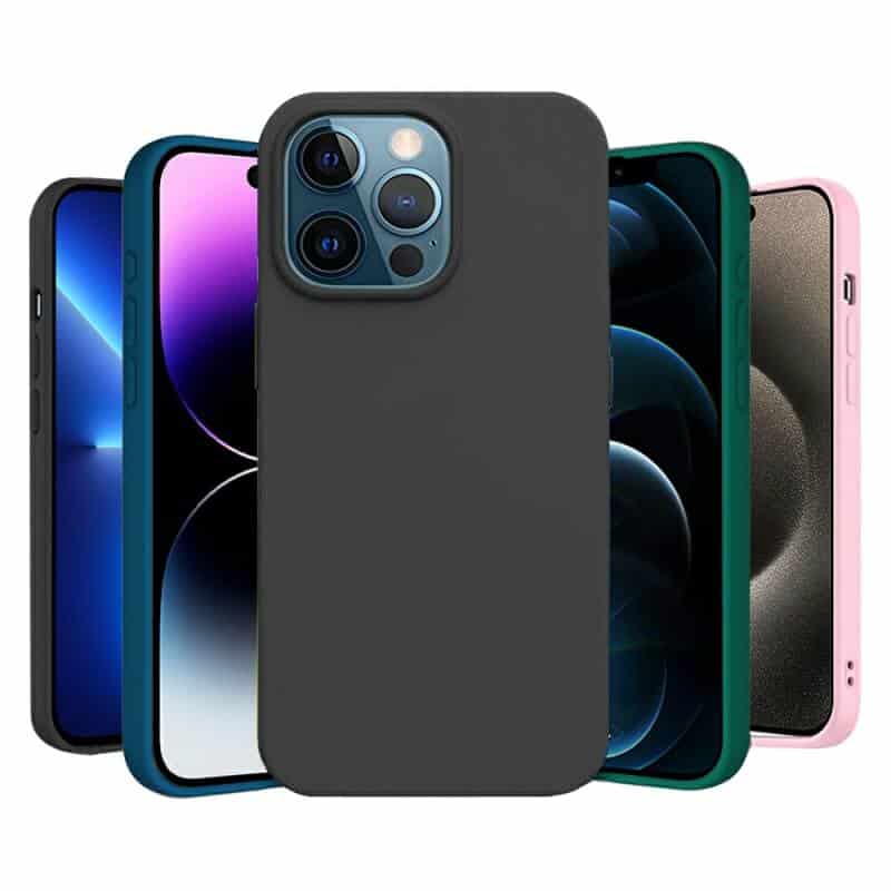 For Apple iPhone 12 12 Pro 12 Pro Max 12 Mini Silicone Silky Soft Touch Full Protective Anti Scratch Cover with Microfiber Lining Back Case